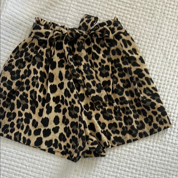 Zara Leopard Print High Waist Shorts - Picture 3 of 10